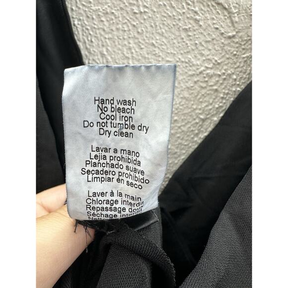 Womens Maxi Dress Size Small Black Nomani Flutter Sleeve V-Neck Low Cut Back - Picture 7 of 13